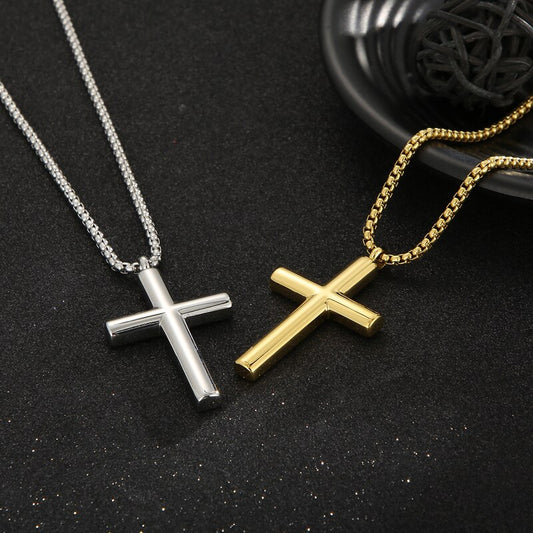 Sleek Cross Pendant Statement Necklace