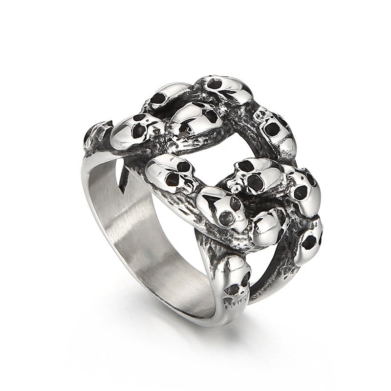 Fallen Brothers Skull Loop Statement Ring