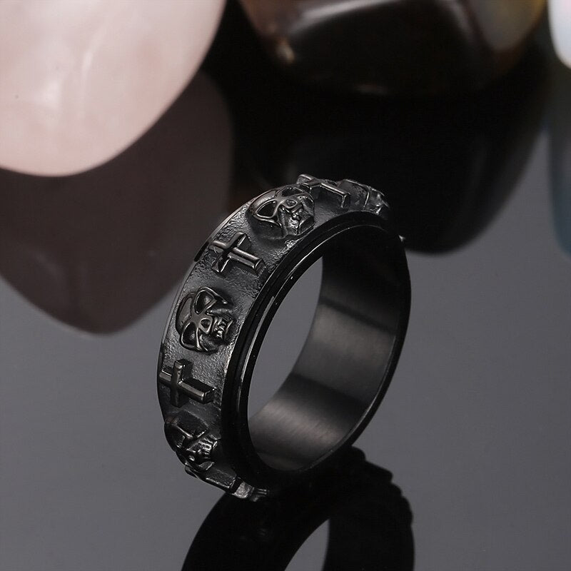 Skull and Cross Statement Ring