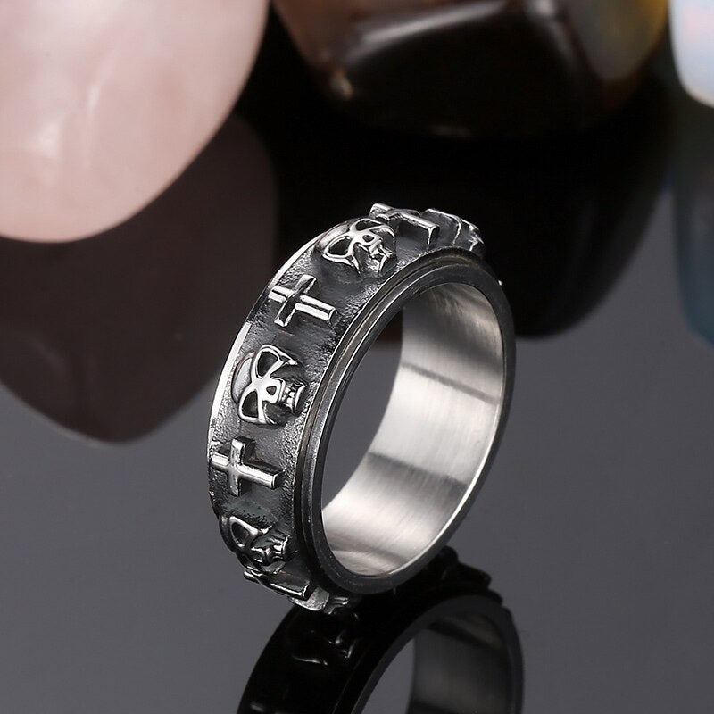 Skull and Cross Statement Ring