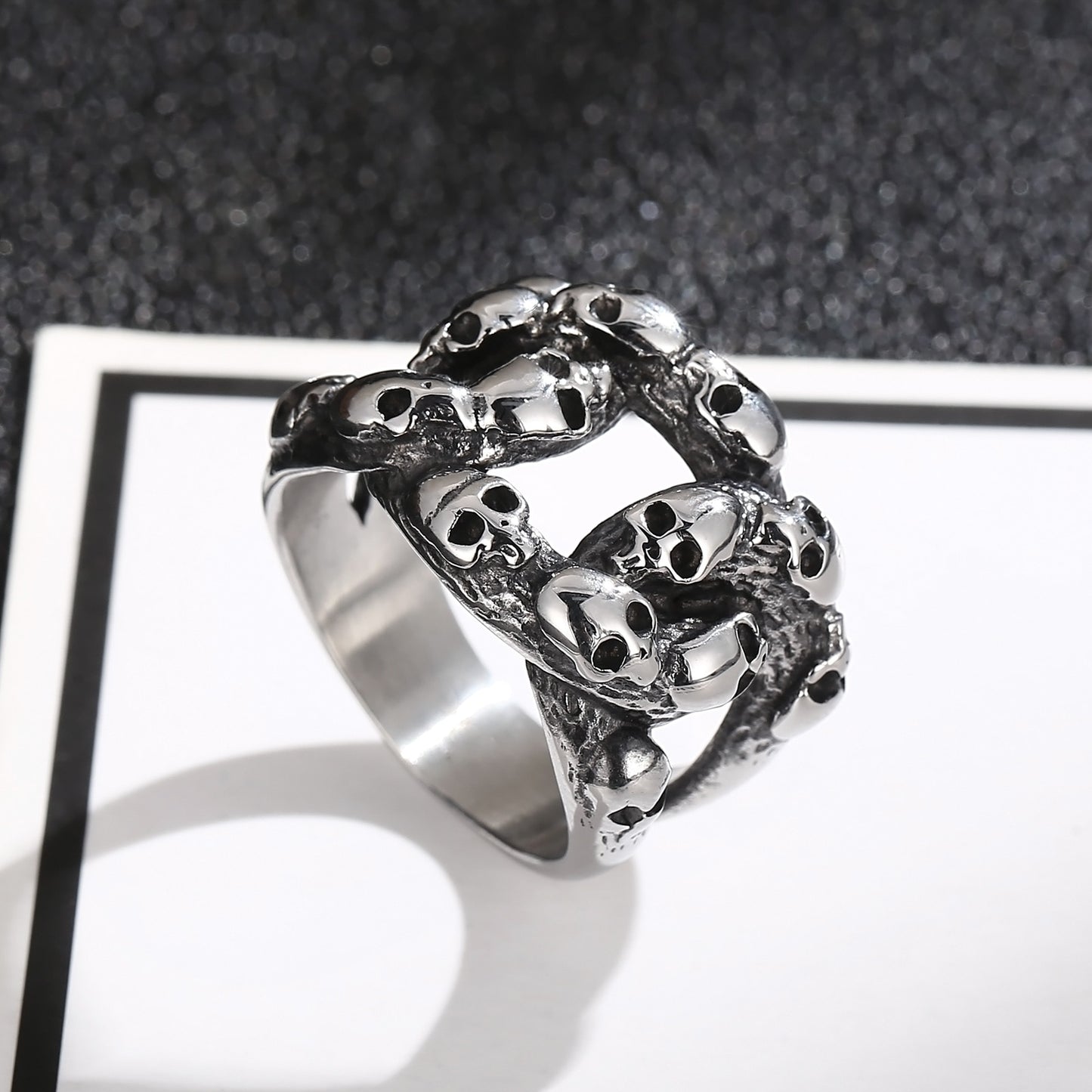 Fallen Brothers Skull Loop Statement Ring