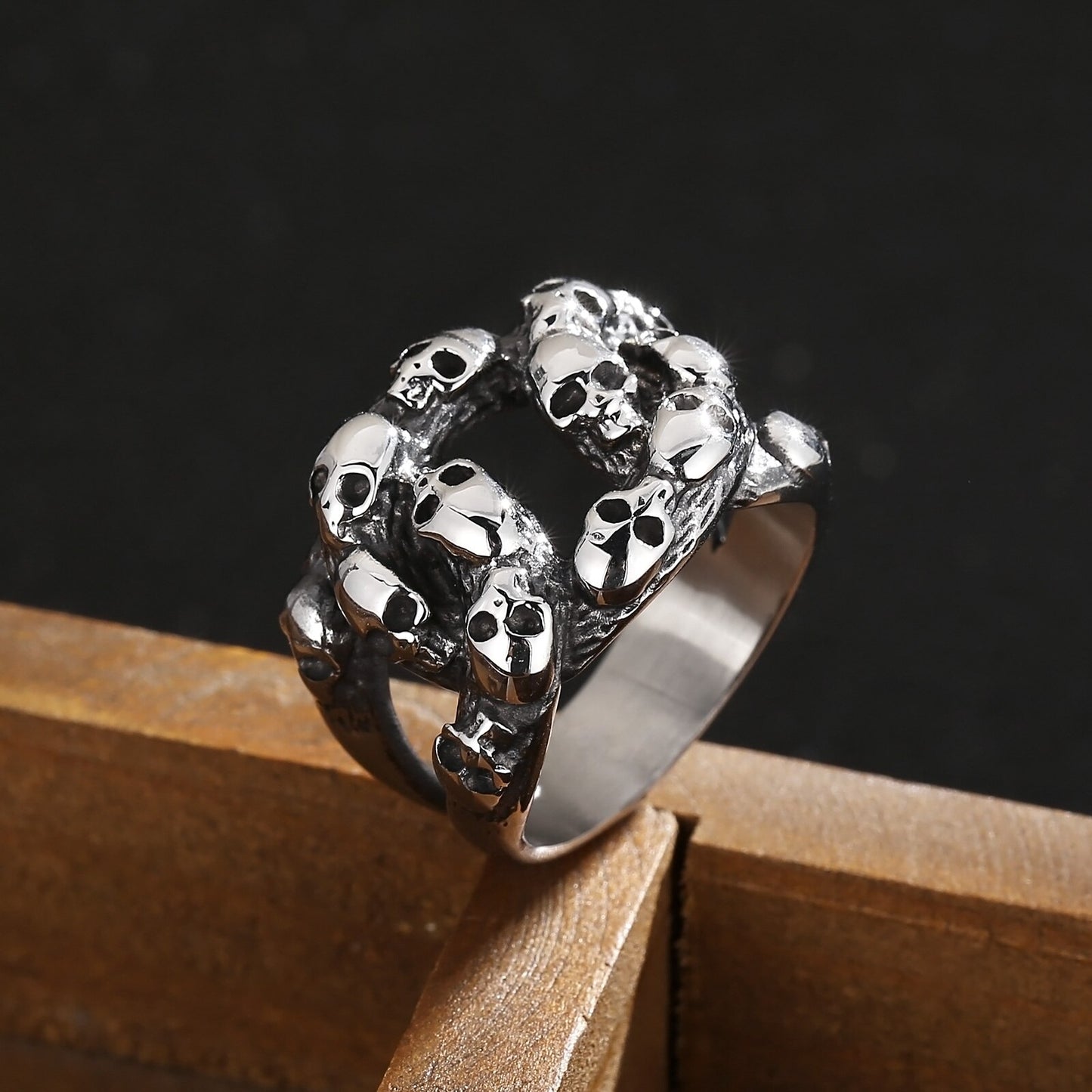 Fallen Brothers Skull Loop Statement Ring