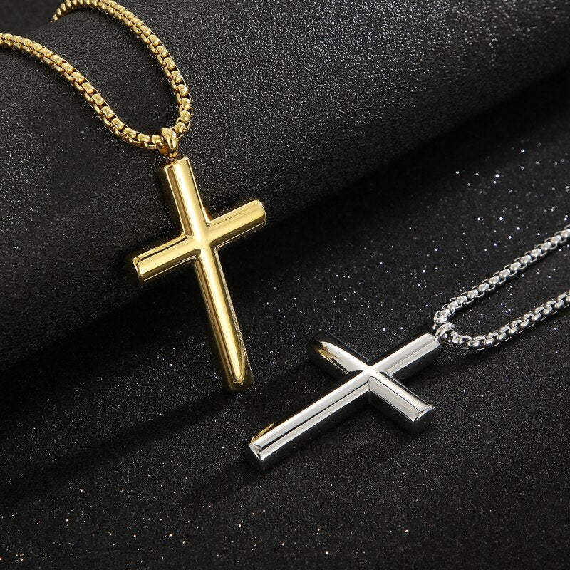 Sleek Cross Pendant Statement Necklace