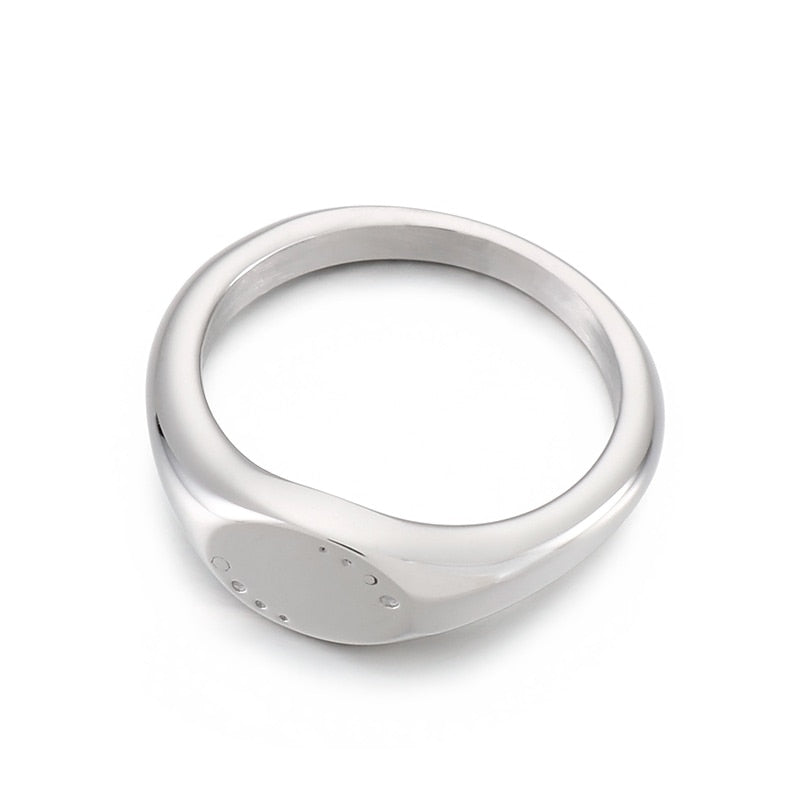 Couple's Matching Sleek Siver-Cast Ring Set