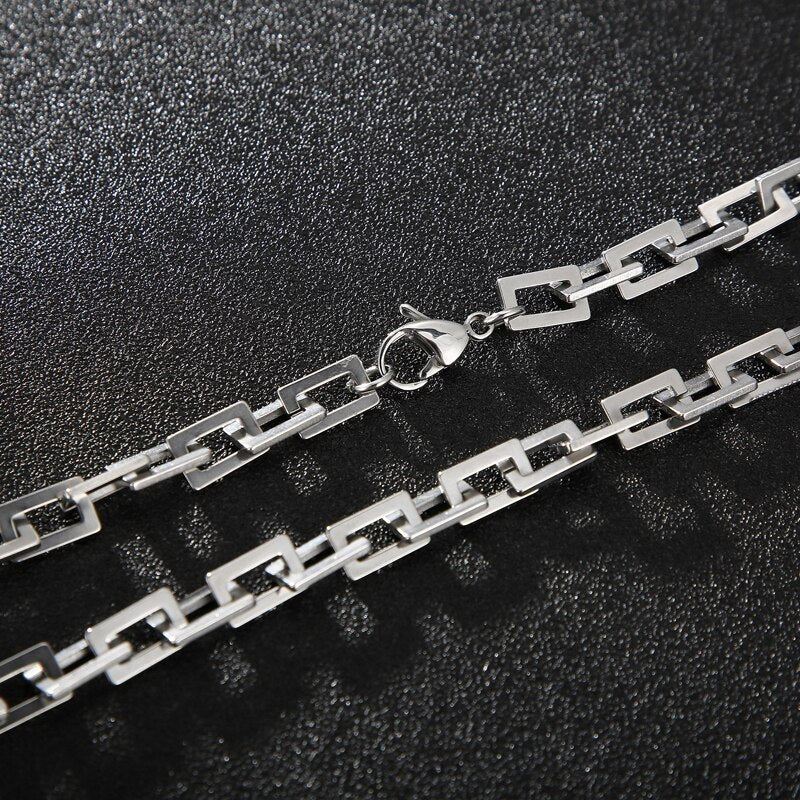 Modern Square Chain Statement Necklace