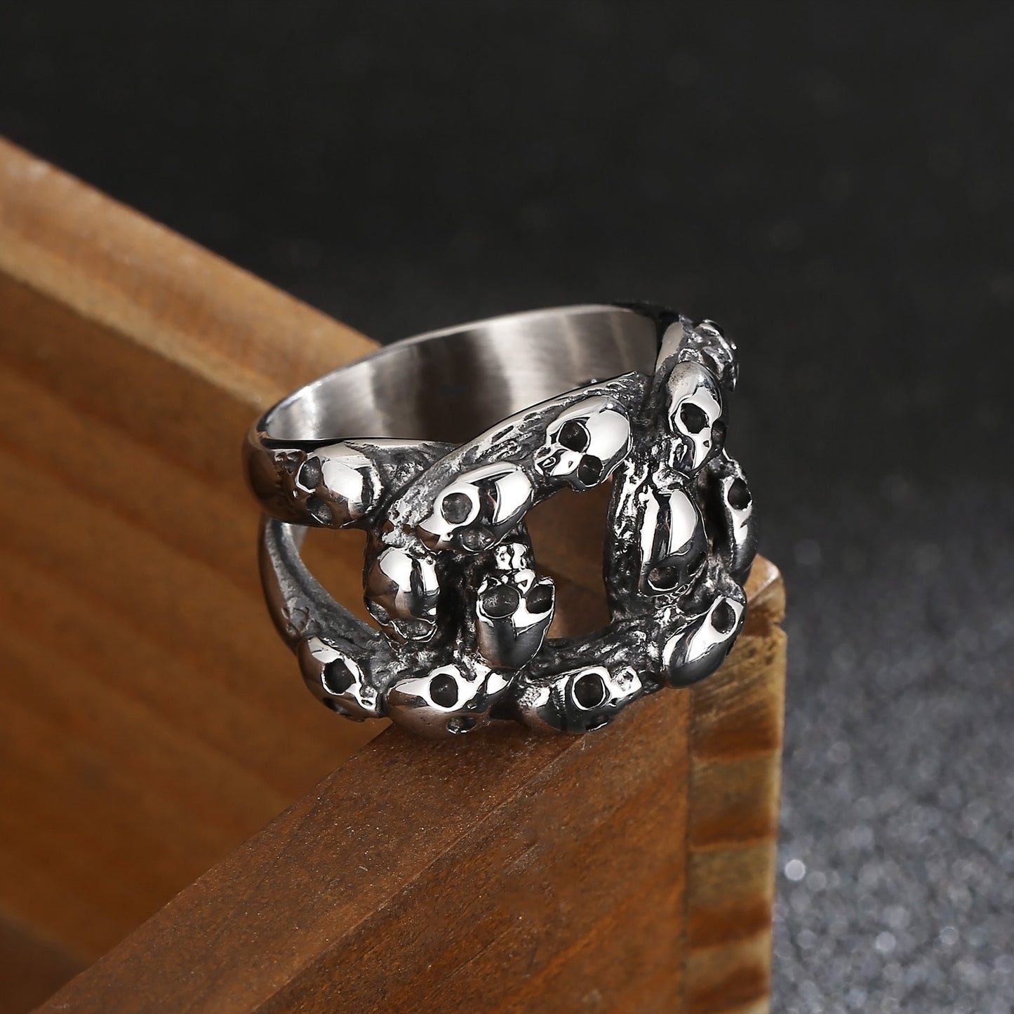 Fallen Brothers Skull Loop Statement Ring